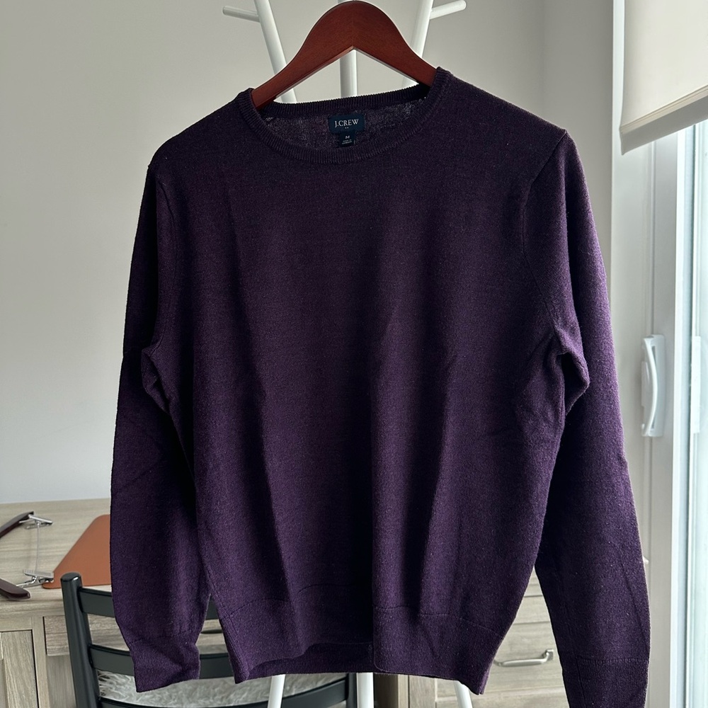 J. Crew Men's Eggplant Crewneck Sweater